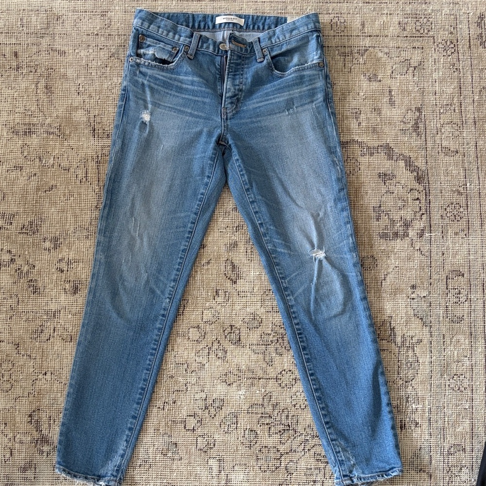 Moussy Distressed Blue Skinny Jeans